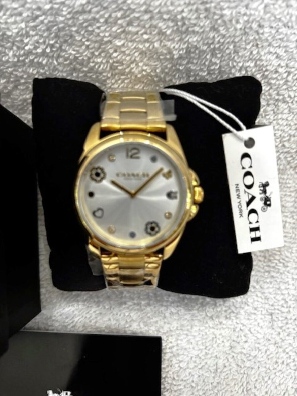 Coach Women's 36mm Grayson Quartz Gold-tone bracelet watch New in Original Box